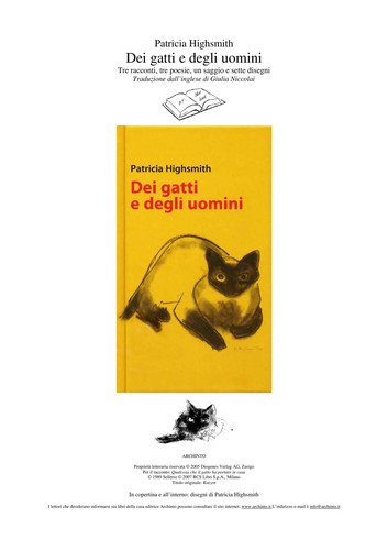 Patricia Highsmith: Dei gatti e degli uomini (Italian language, 2007, Archinto)
